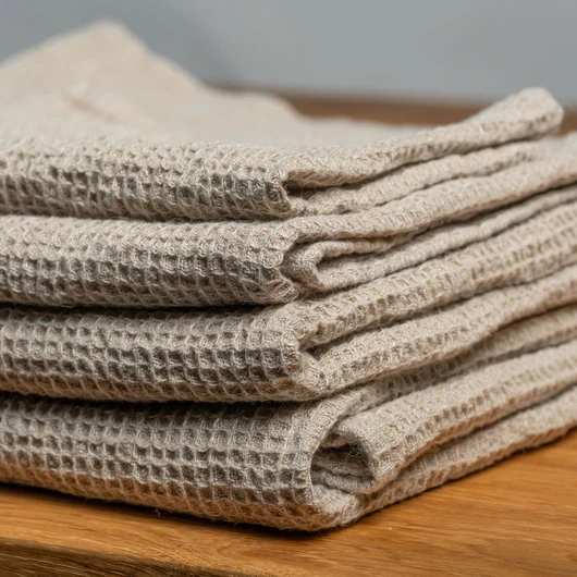 Stacked linen towels