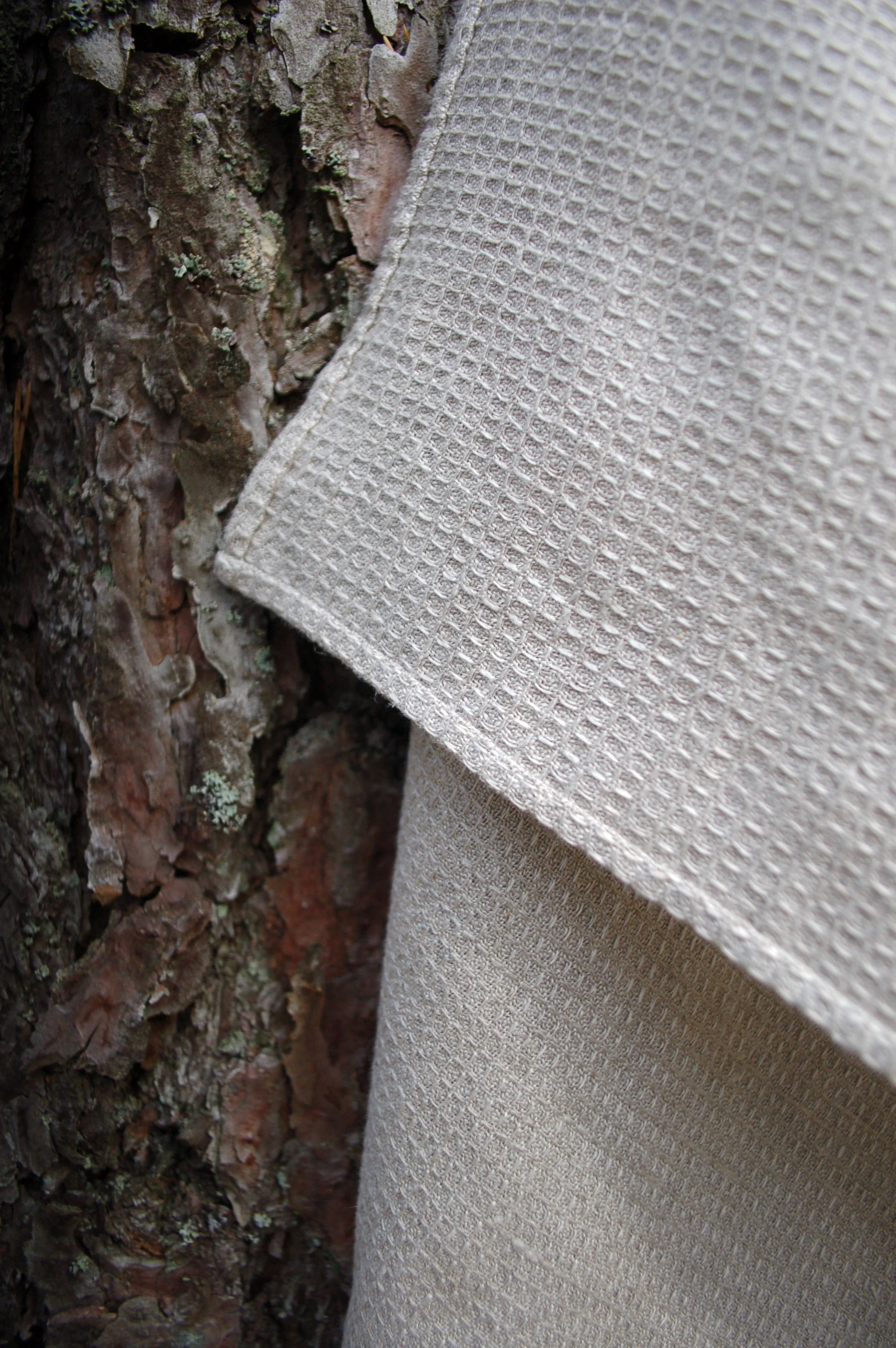Linen towel in nature